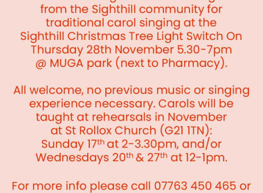 St Rollox Christmas Carol Singing - singers required 